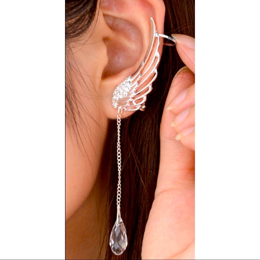 *Angel* 925 sterling silver angel wings earrings
